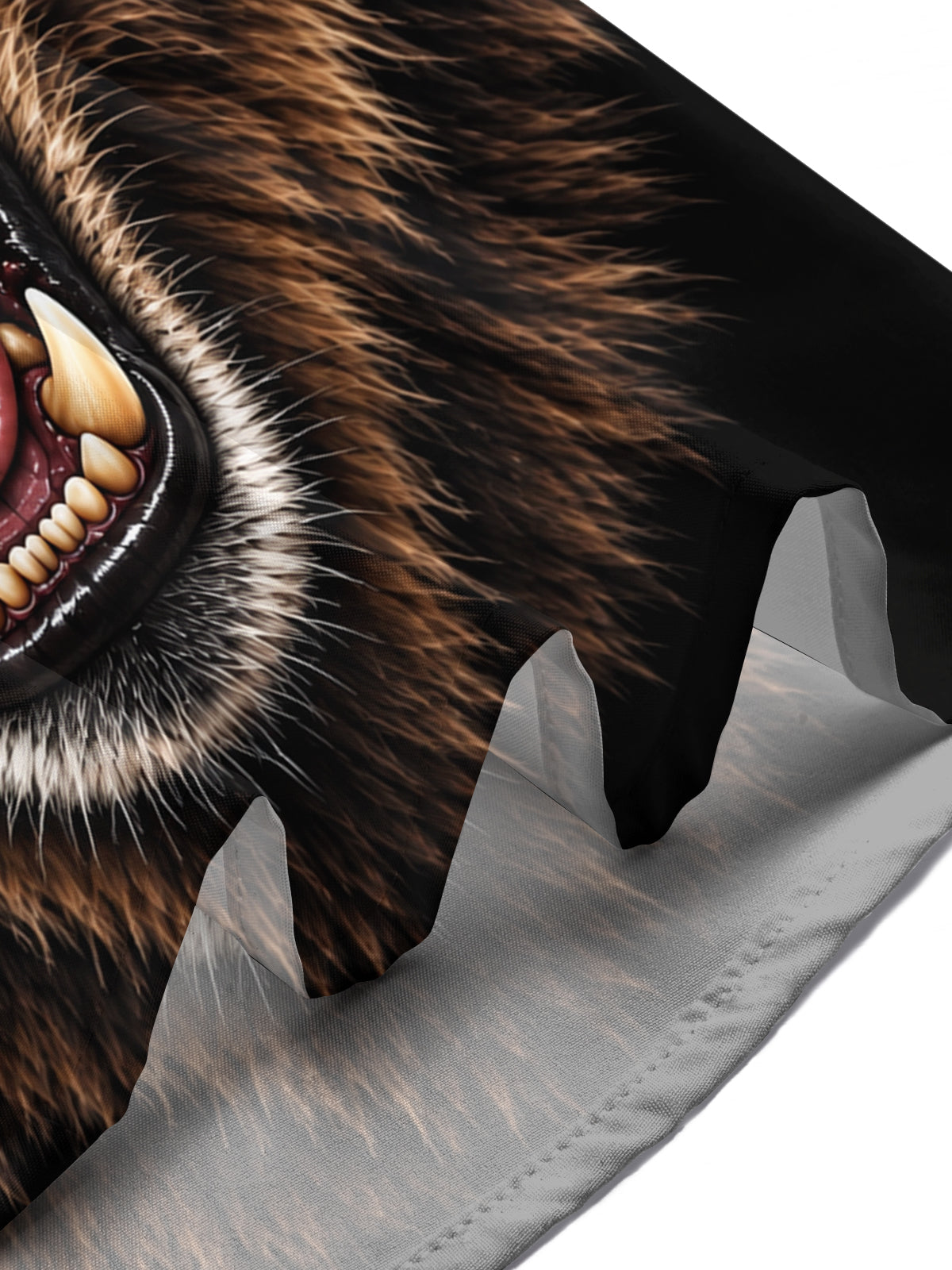 Adaychic Men's Graphic Roaring Bear Face Print Short Sleeve Shirt with Chest Pocket