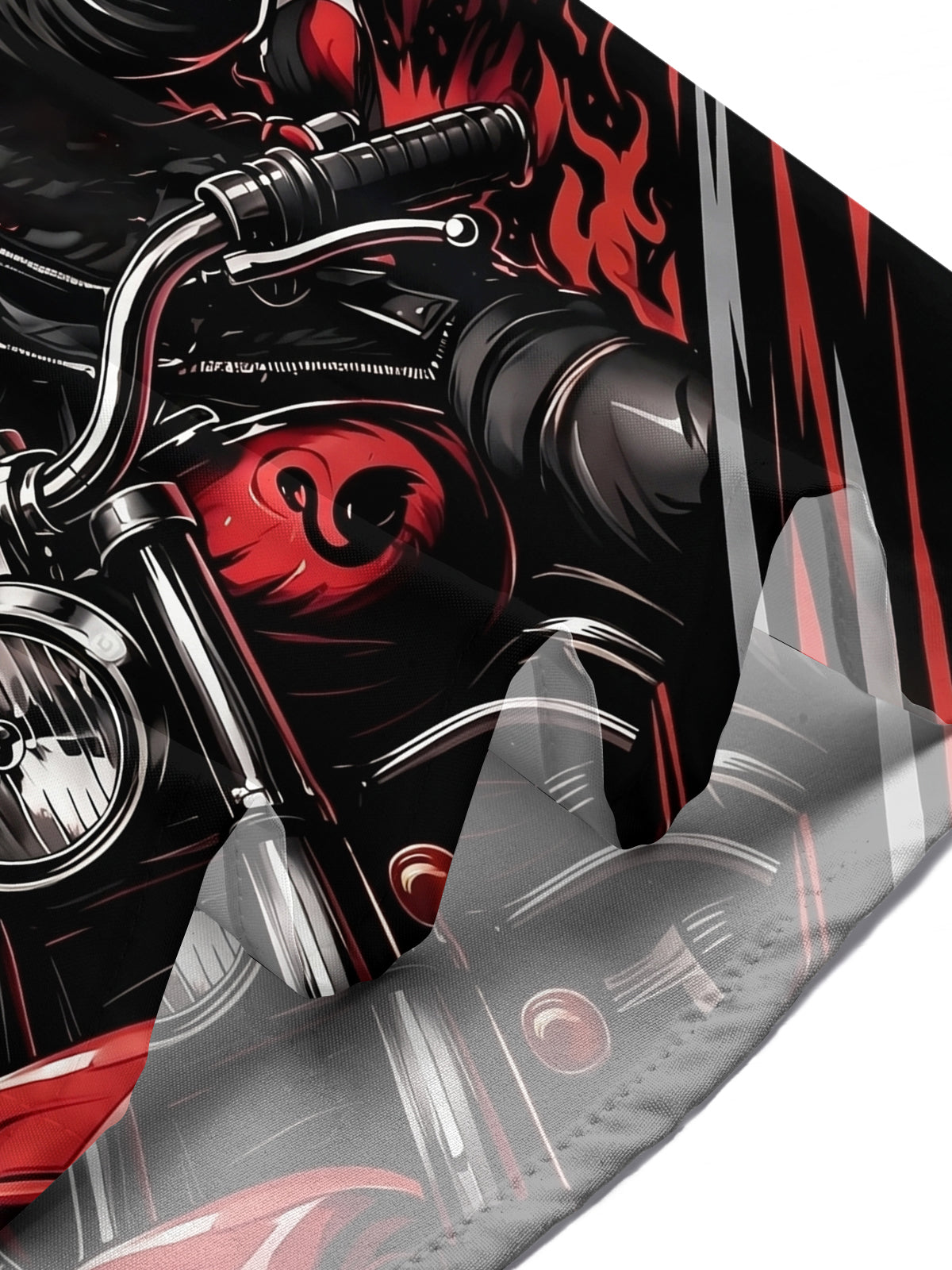 Motorcycle Punk Flamingo Print Men's Pocket Short Sleeve Shirts
