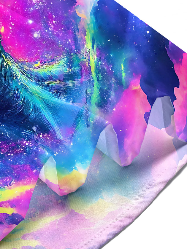 Tie Dye Alien Men's Pocket Short Sleeve Shirts