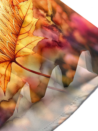 Adaychic Men's Short Sleeve Shirt - Autumn Maple Leaf With Eagle And Scarecrow Print with Chest Pocket