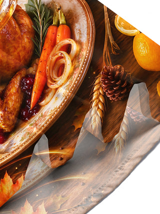 Adaychic Men's Short Sleeve Shirt - Thanksgiving Roasted Turkey And Beer Toast Print with Chest Pocket