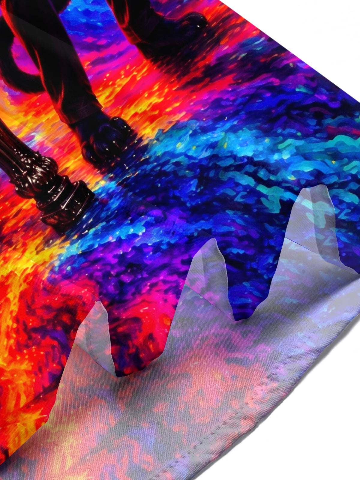 Adaychic Men's Short Sleeve Shirt - Anthropomorphic Wolf And Black Panther Musicians Print with Chest Pocket