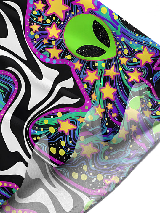 Abstract Alien Men's Pocket Short Sleeve Shirts