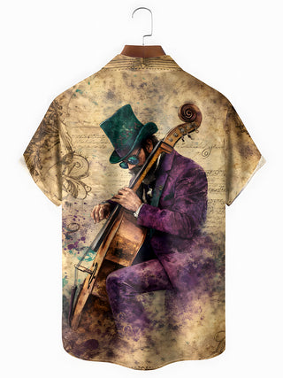 men's vintage print shirt back view