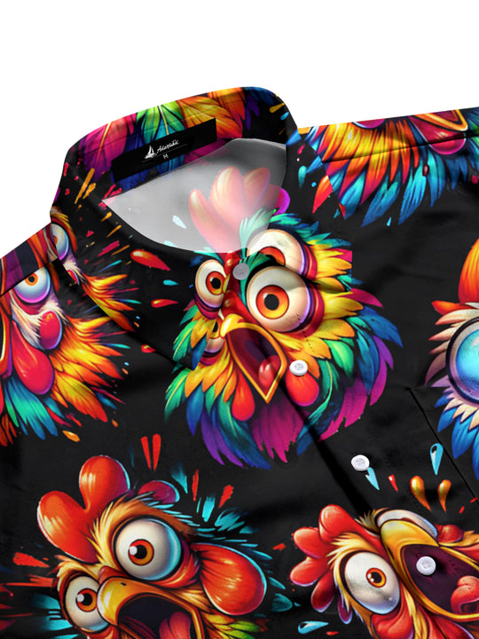 Men's casual short sleeve shirt side view with pocket detail