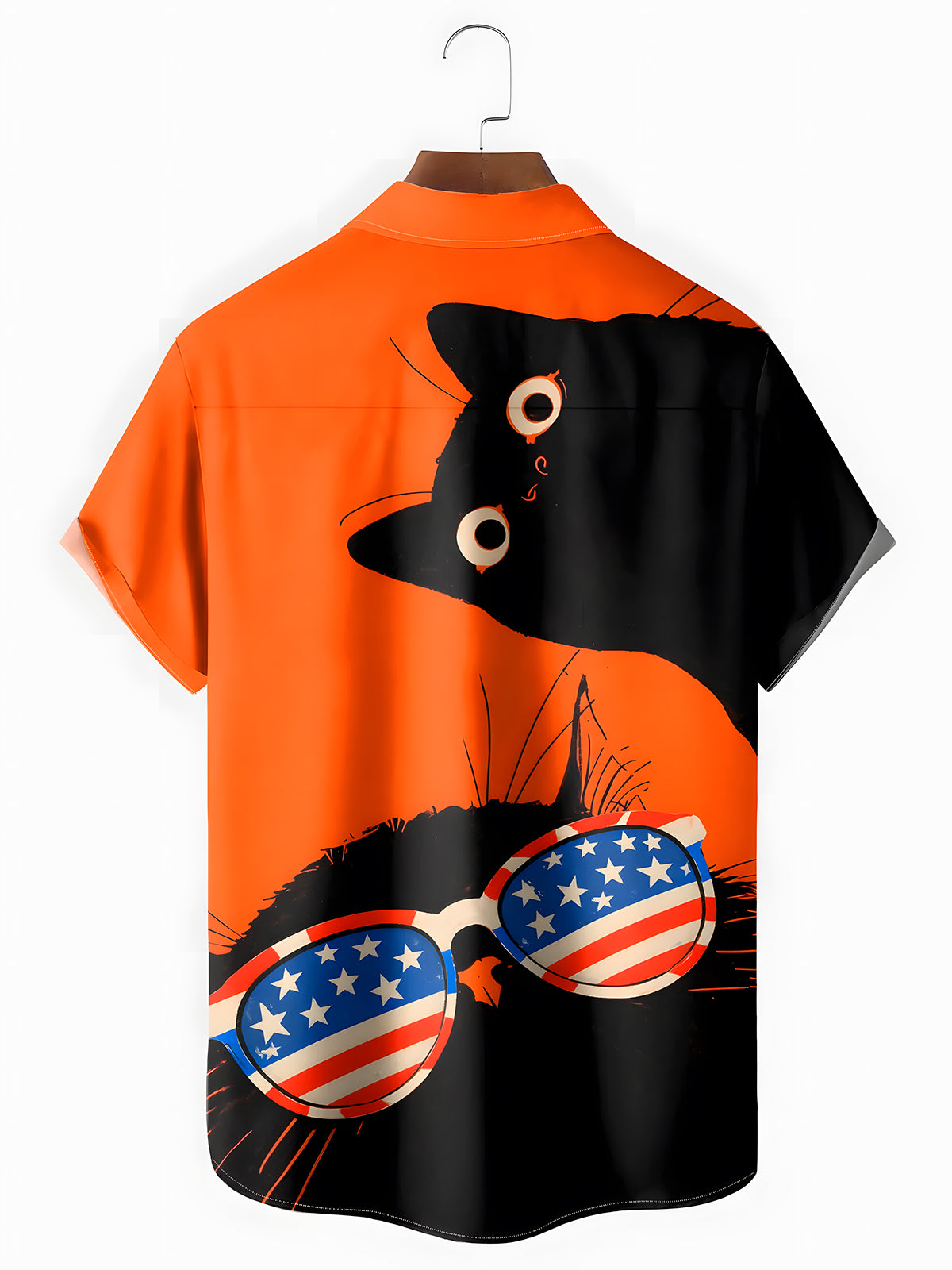 men's kitten pattern shirt back view