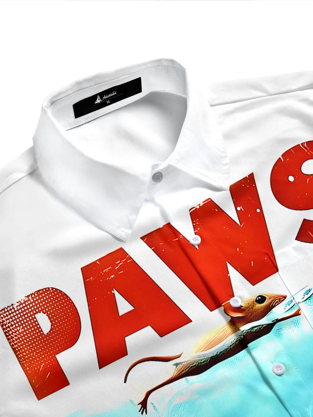 Cat Paws Men's Pocket Short Sleeve Shirts