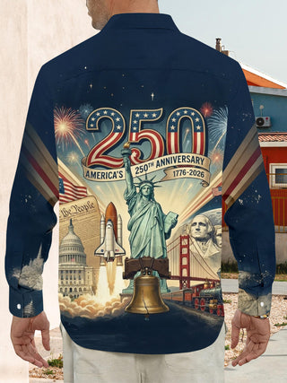 250th Anniversary Celebrate Men's Pocket Long Sleeve Shirts