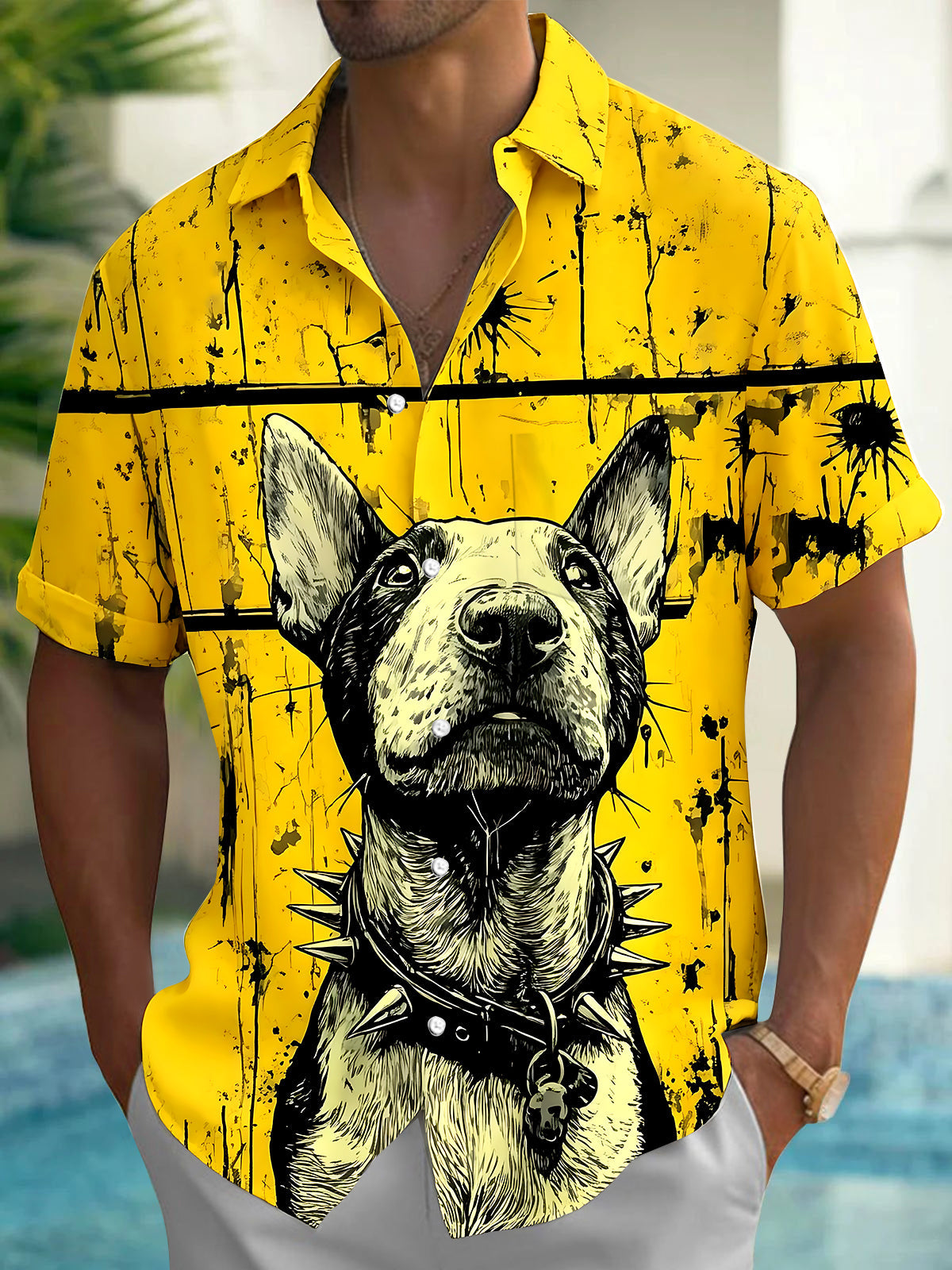 Funny Dog Men's Pocket Short Sleeve Shirts