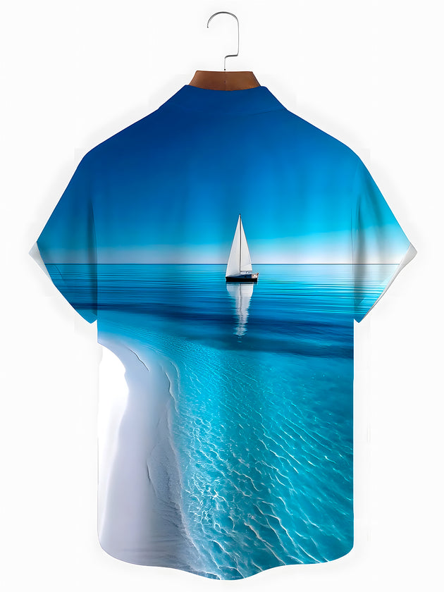 men's aloha shirt back view