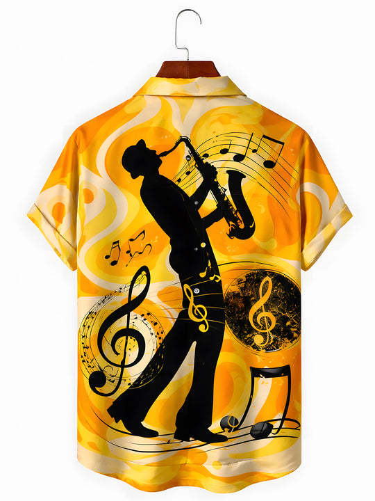 men's band shirt back view