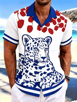men's Hawaiian shirt front view tropical beach vacation