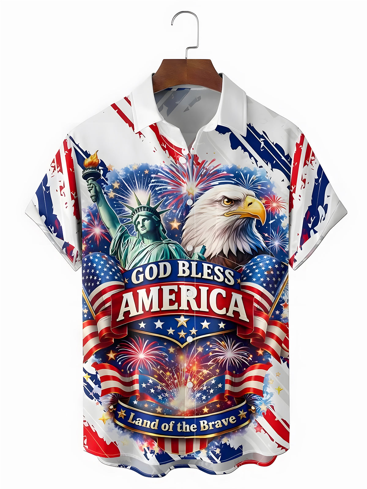 Independence Day Eagle Men's Pocket Short Sleeve Shirts