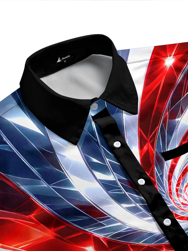 Abstract Men's Pocket Short Sleeve Shirts