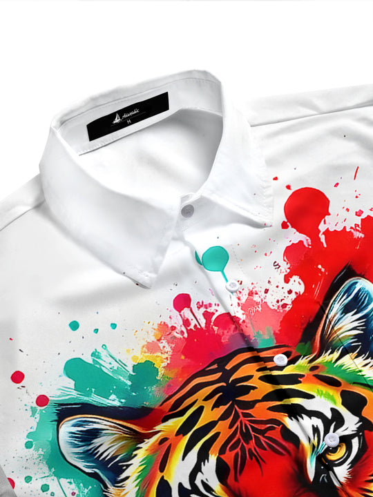 men's tie-dye shirt side view