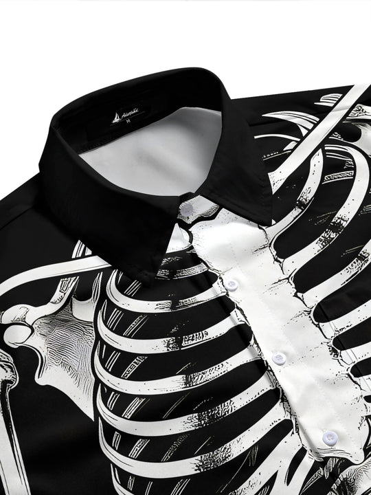 Dark Skull Bones Men's Pocket Short Sleeve Shirts