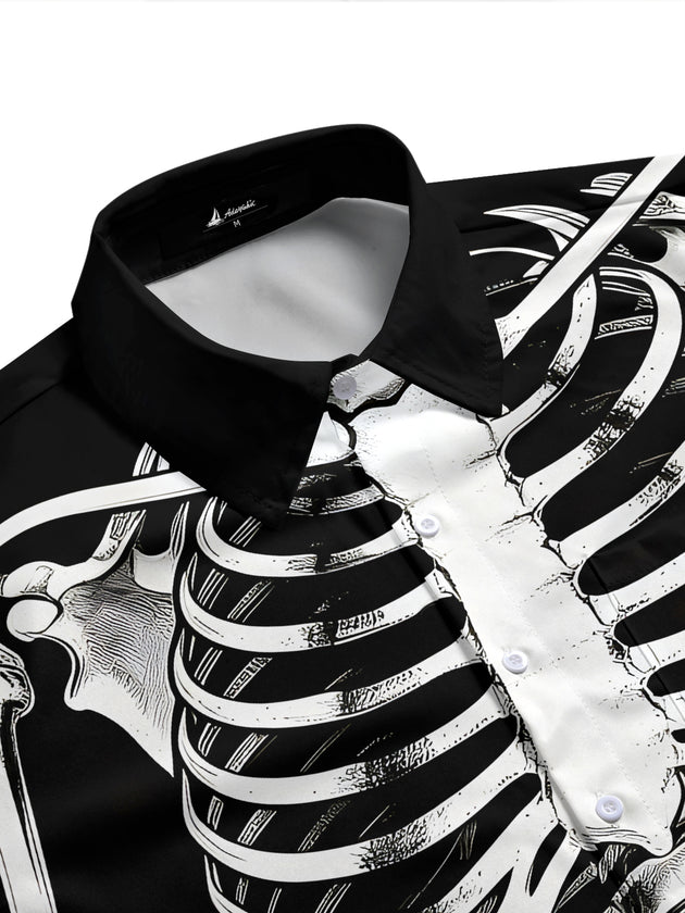 Dark Skull Bones Men's Pocket Short Sleeve Shirts