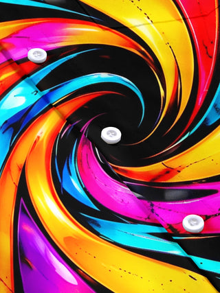 Adaychic Men's Short Sleeve Shirt - Abstract Psychedelic Swirls And Splatters Print with Chest Pocket