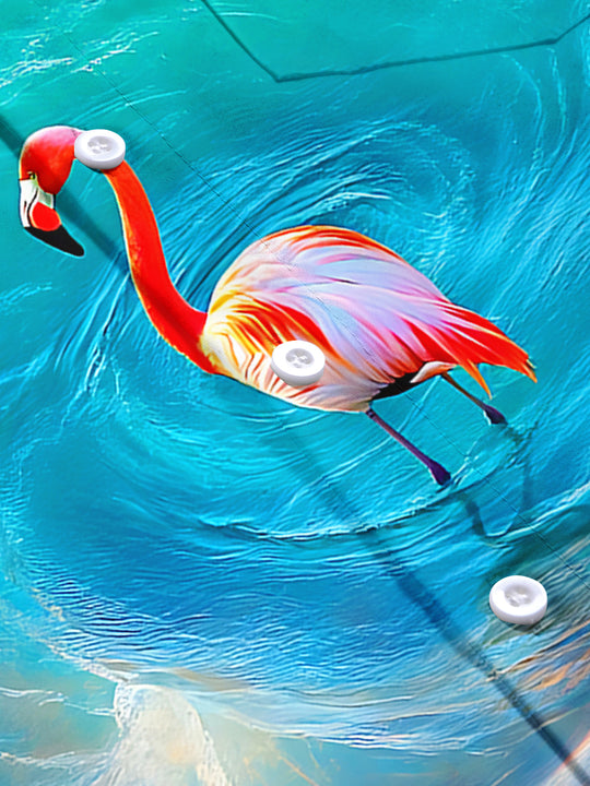 Hawaiian Flamingo Men's Pocket Short Sleeve Shirts