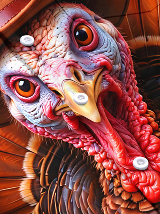 Adaychic Men's Short Sleeve Shirt - Thanksgiving Turkey With Cowboy Hat And Autumn Leaves Print with Chest Pocket