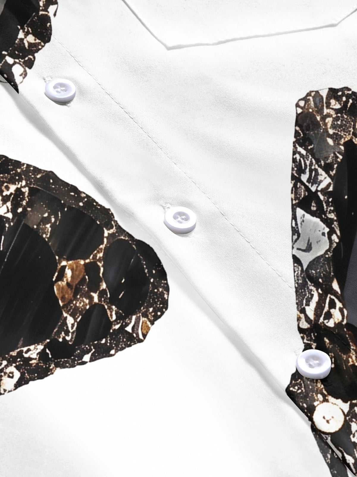 Adaychic Men's Printed Abstract Marble Pattern Short Sleeve Shirt with Chest Pocket