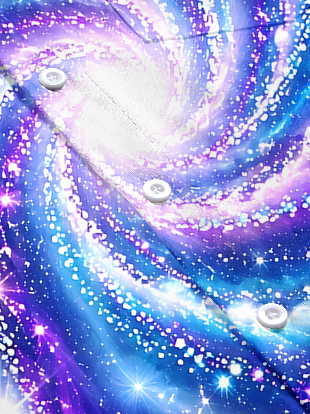 Adaychic Men's Printed Galaxy Swirl Print Short Sleeve Shirt