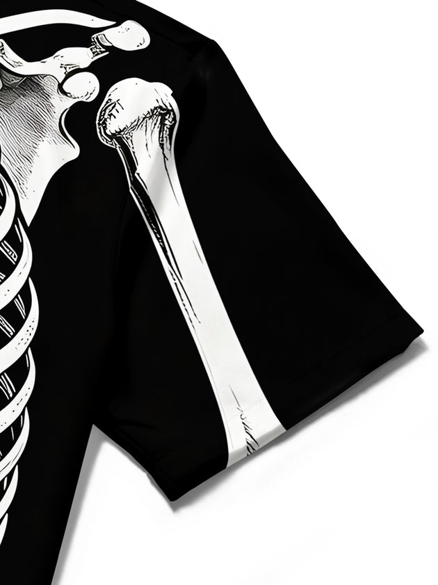 Dark Skull Bones Men's Pocket Short Sleeve Shirts