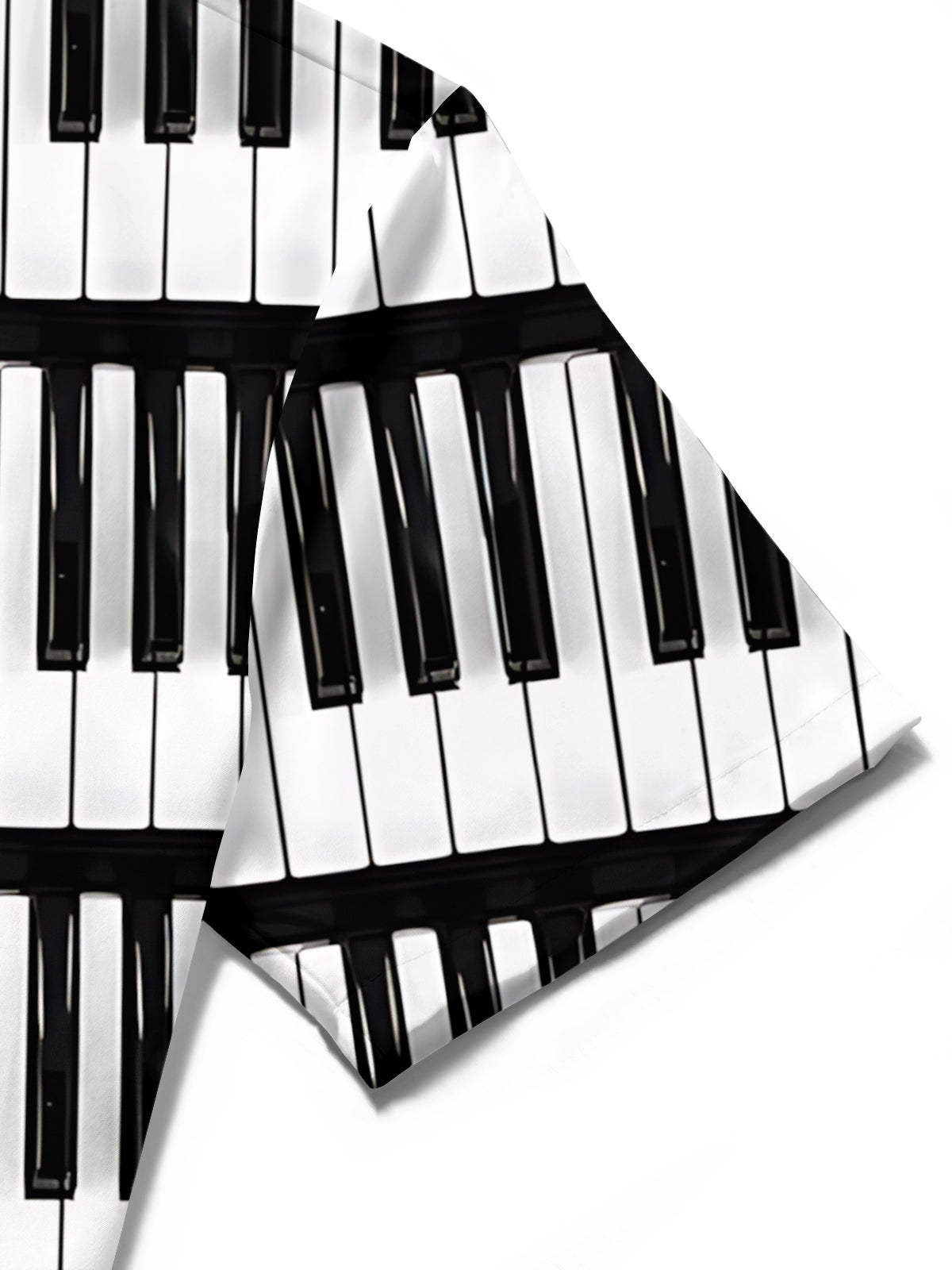 Adaychic Men's Graphic Piano Keyboard Print Short Sleeve Shirt with Chest Pocket