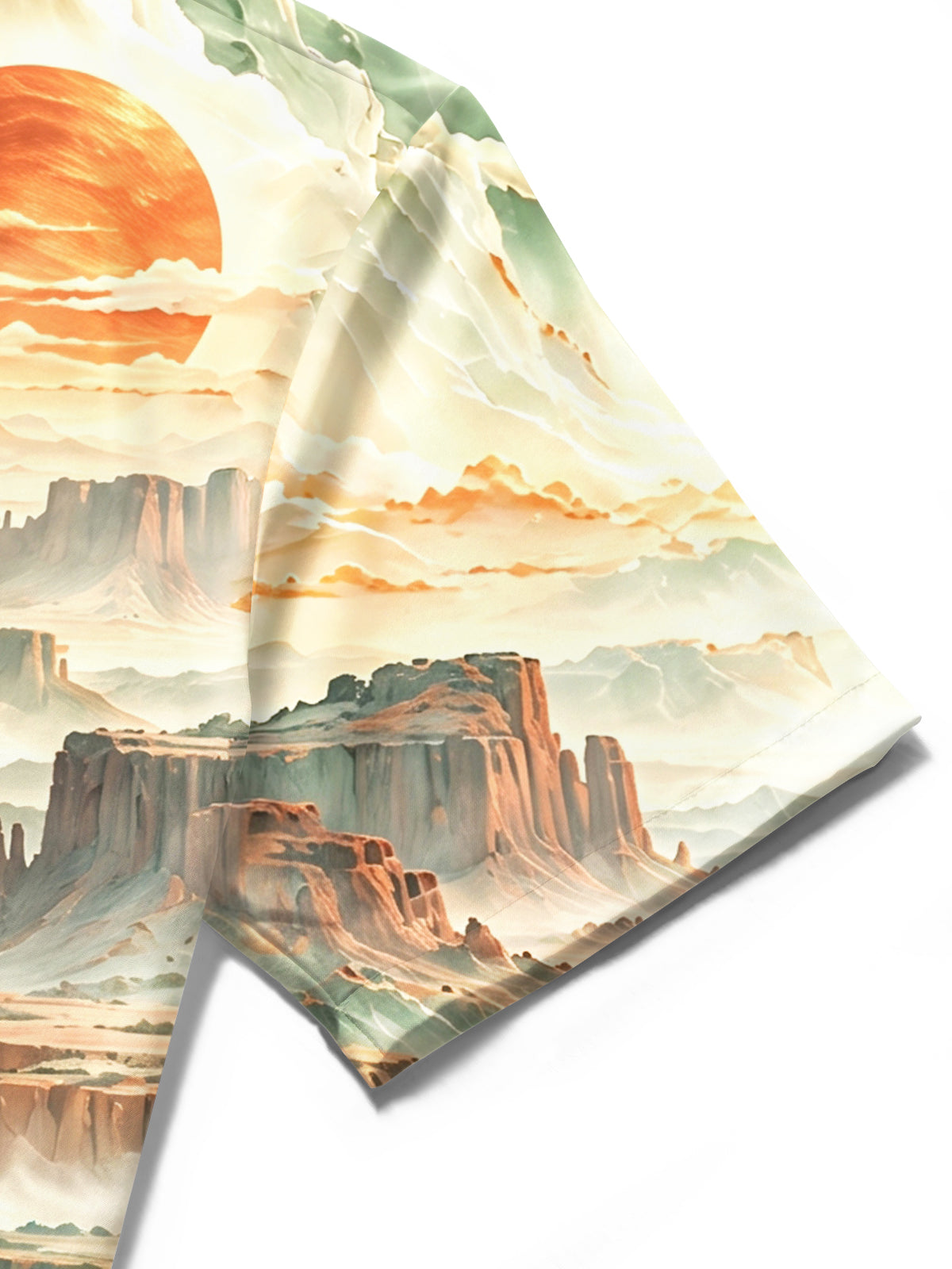 Adaychic Men's Short Sleeve Shirt - Desert Landscape With Red Rock Canyons And Agave Plants Print with Chest Pocket