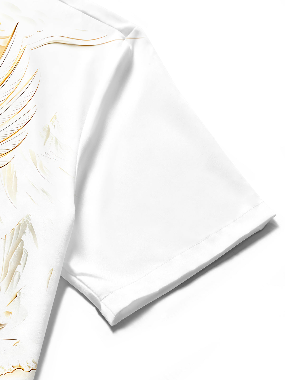 Adaychic Men's 3D Eagle Print Lotus Flowers Print Short Sleeve Shirt with Chest Pocket