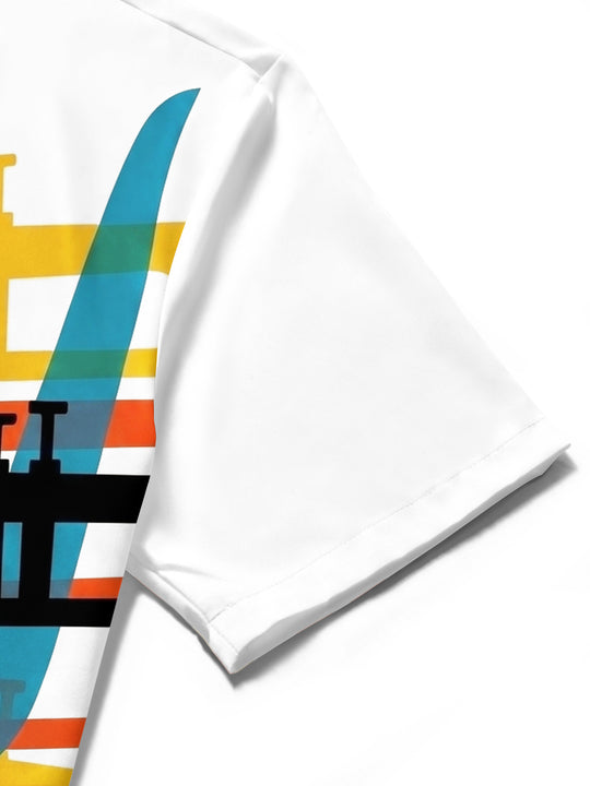 Music Jazz Trumpet Men's Pocket Short Sleeve Shirts
