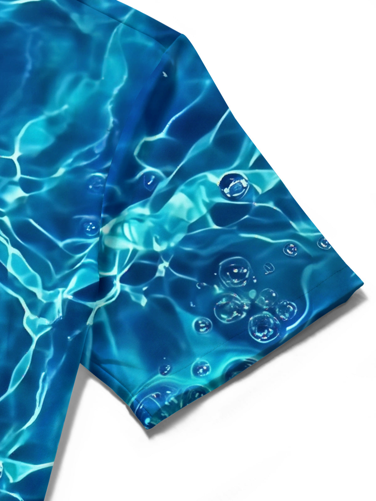 Adaychic Men's Abstract Water Ripples And Bubbles Print Short Sleeve Shirt with Chest Pocket