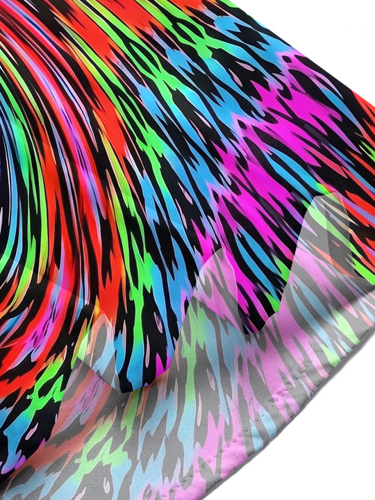 Adaychic Men's Psychedelic Swirl Pattern Short Sleeve Shirt with Chest Pocket