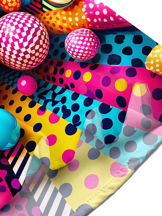 Adaychic Men's 3D Colorful 3D Geometric Spheres Print Short Sleeve Shirt with Chest Pocket
