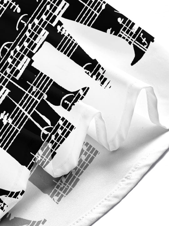 Adaychic Men's Printed Singer Print Short Sleeve Shirt with Chest Pocket