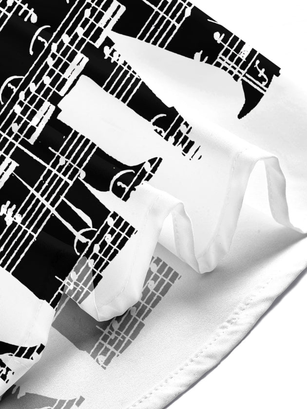 Adaychic Men's Printed Singer Print Short Sleeve Shirt with Chest Pocket