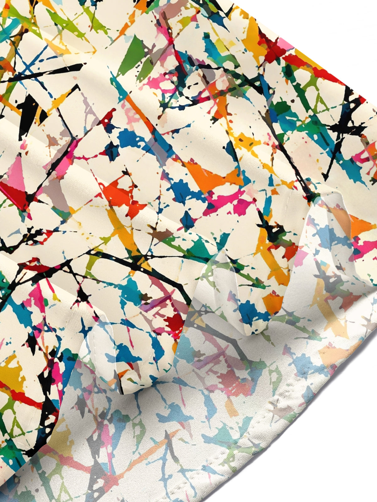 Adaychic Men's Printed Colorful Paint Splatter Print Short Sleeve Shirt with Chest Pocket