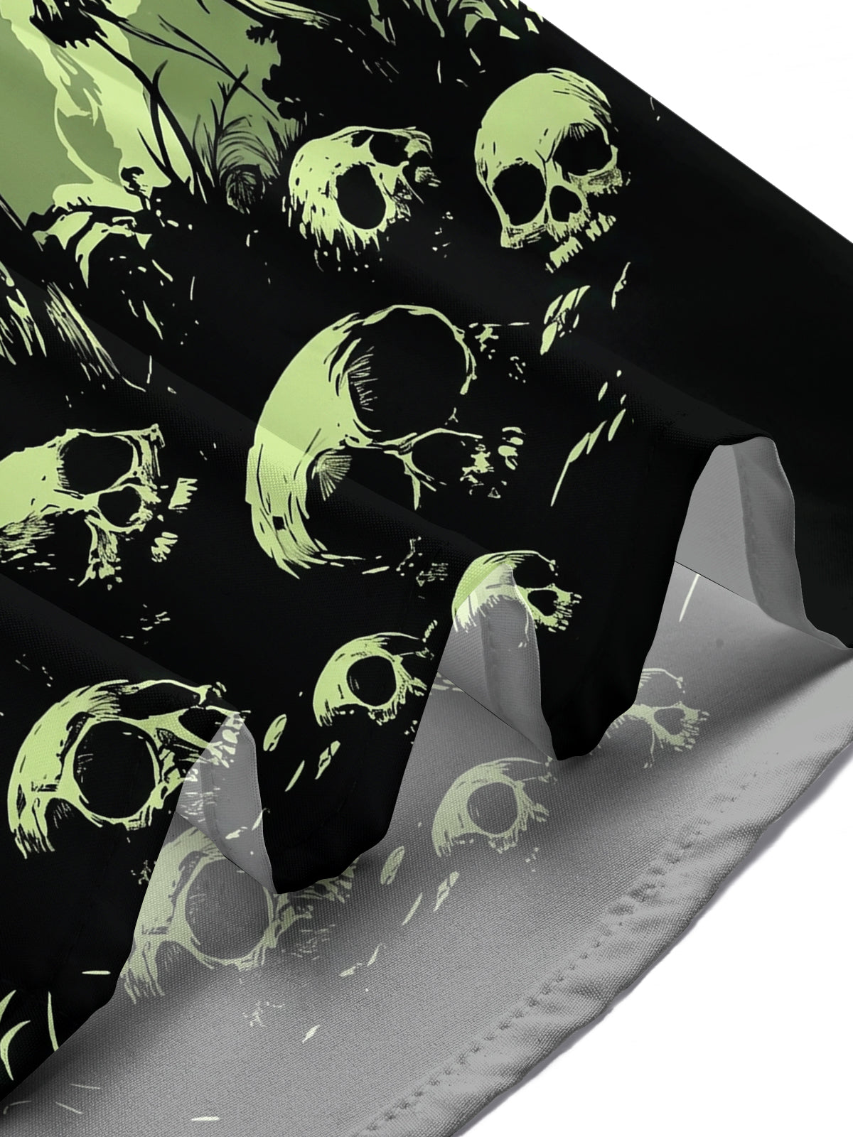 Adaychic Men's Graphic Mushroom Skull Print Short Sleeve Shirt with Chest Pocket