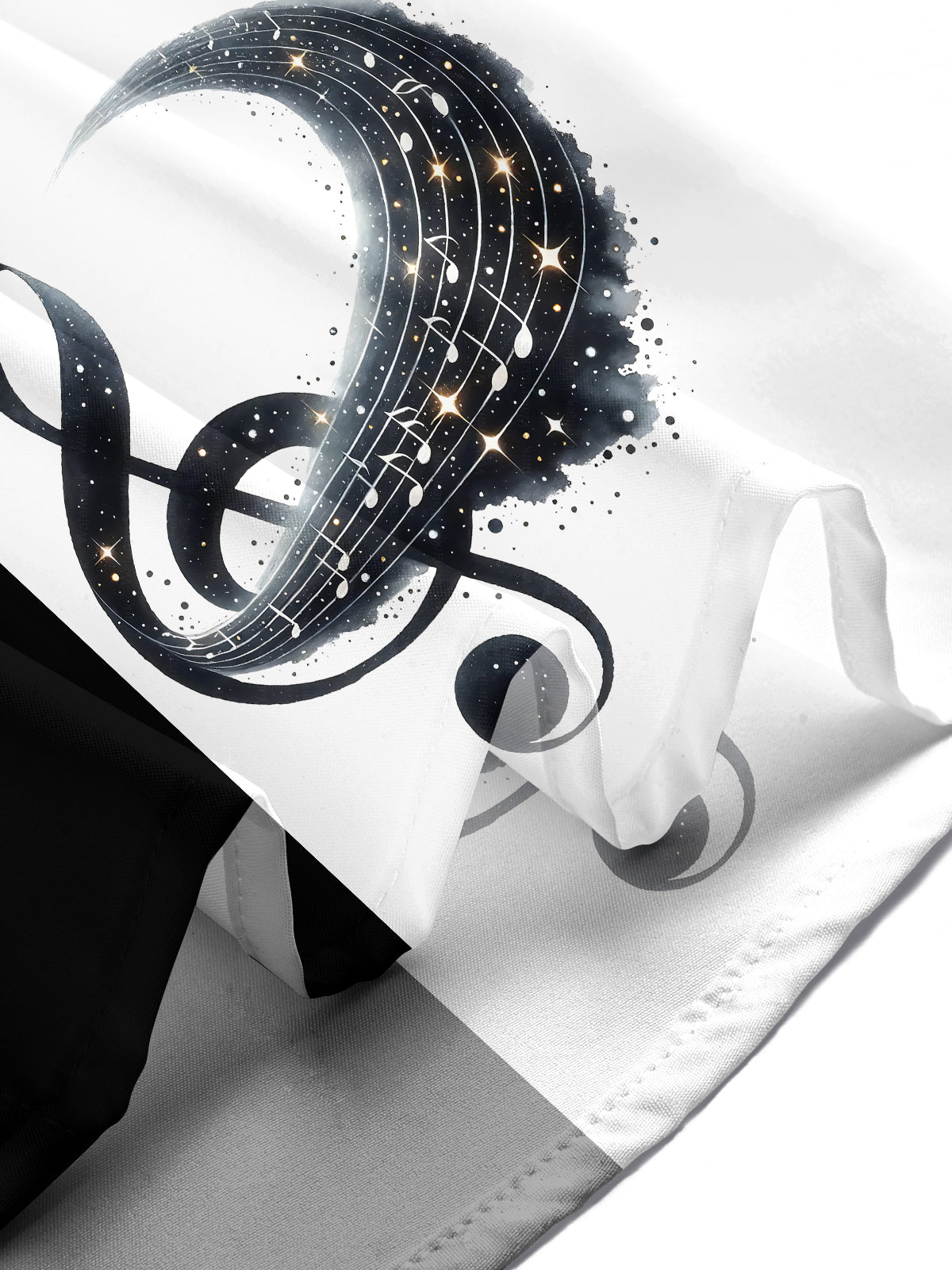 Adaychic Men's Graphic Musical Notes Print Treble Clef Print Short Sleeve Shirt with Chest Pocket
