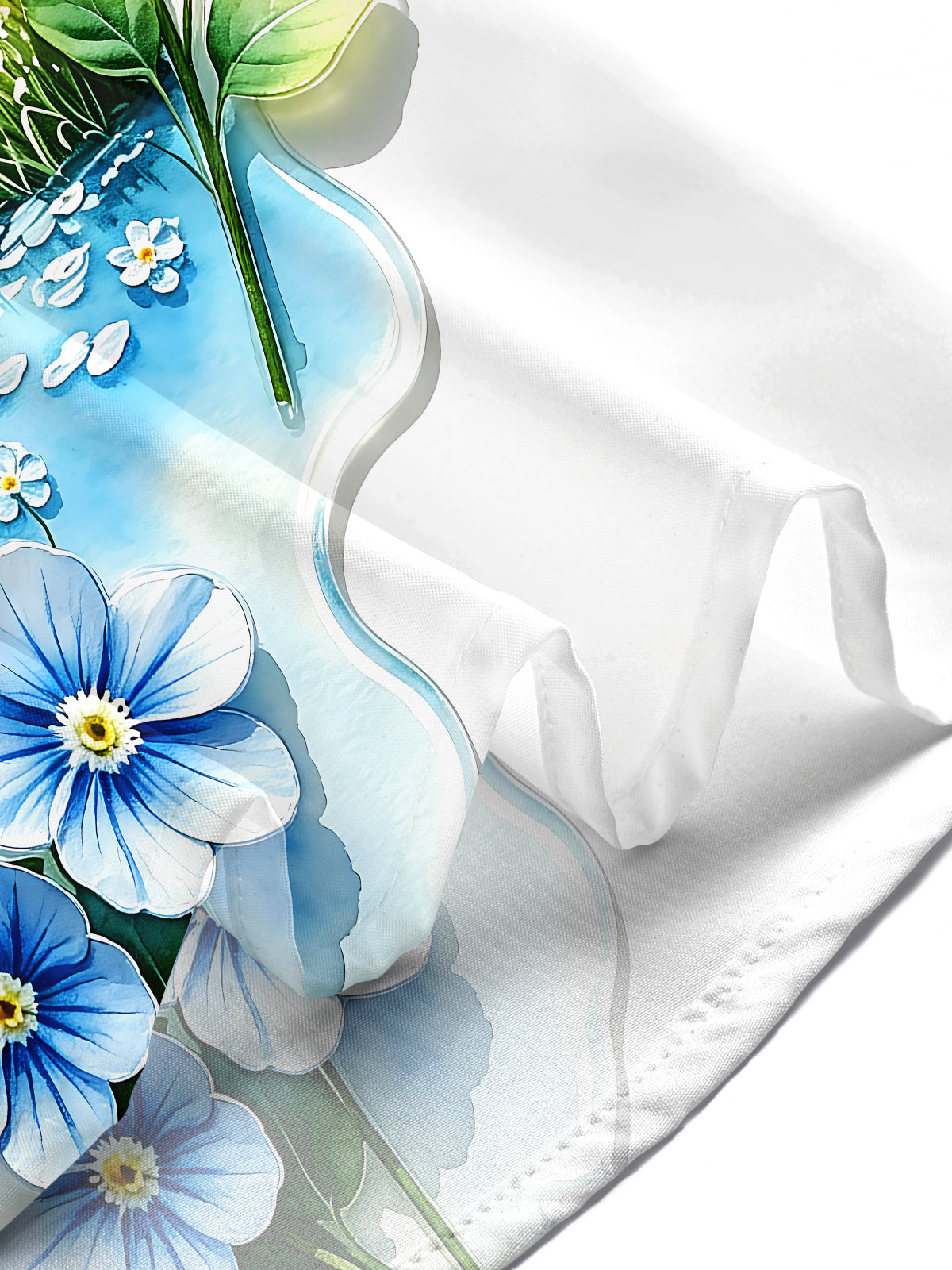 Adaychic Men's Printed Floral Landscape Print Short Sleeve Shirt with Chest Pocket