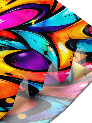 Adaychic Men's Short Sleeve Shirt - Abstract Psychedelic Swirls And Splatters Print with Chest Pocket