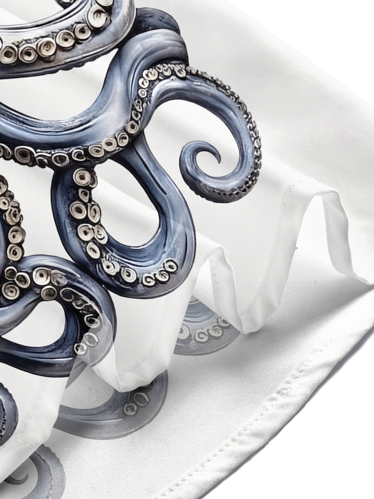 Adaychic Men's Graphic 3D Octopus Print Short Sleeve Button Down Shirt with Chest Pocket