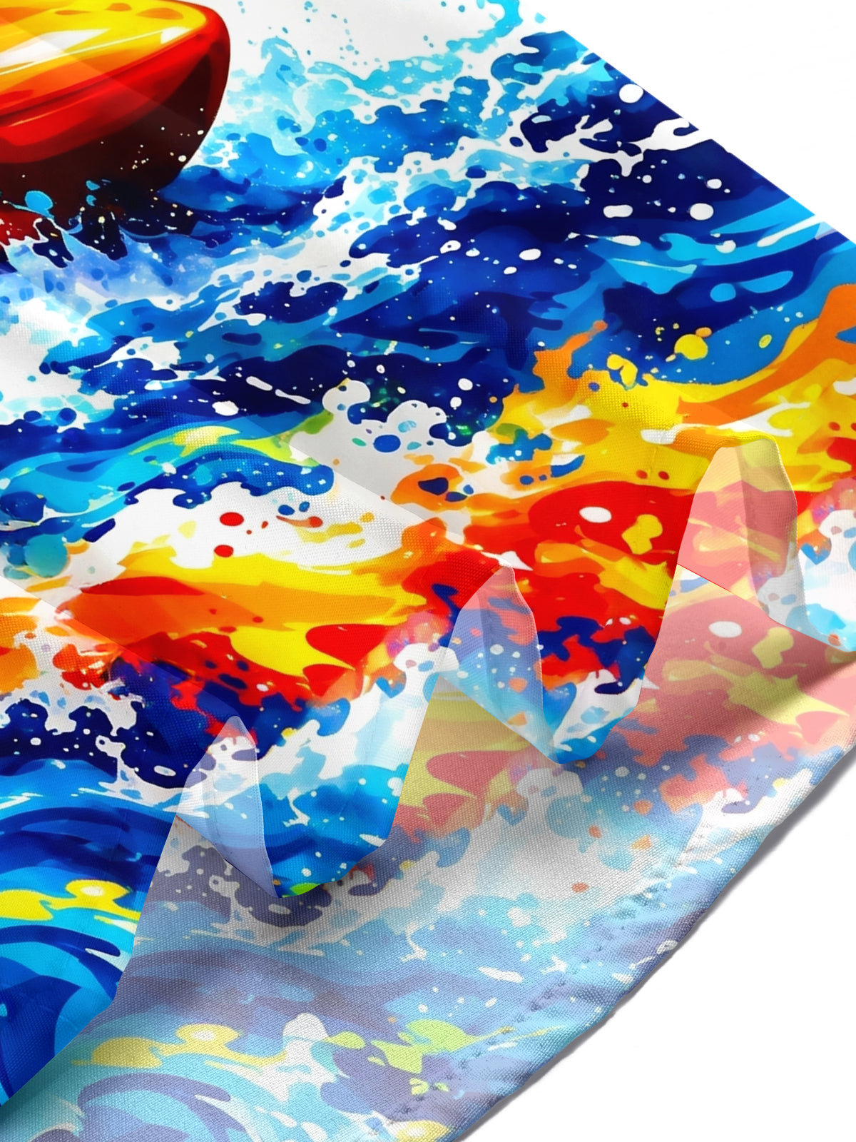 Adaychic Men's Short Sleeve Stand Collar Shirt - Canoeing Sport Man In Kayak With Paddle Print with Chest Pocket