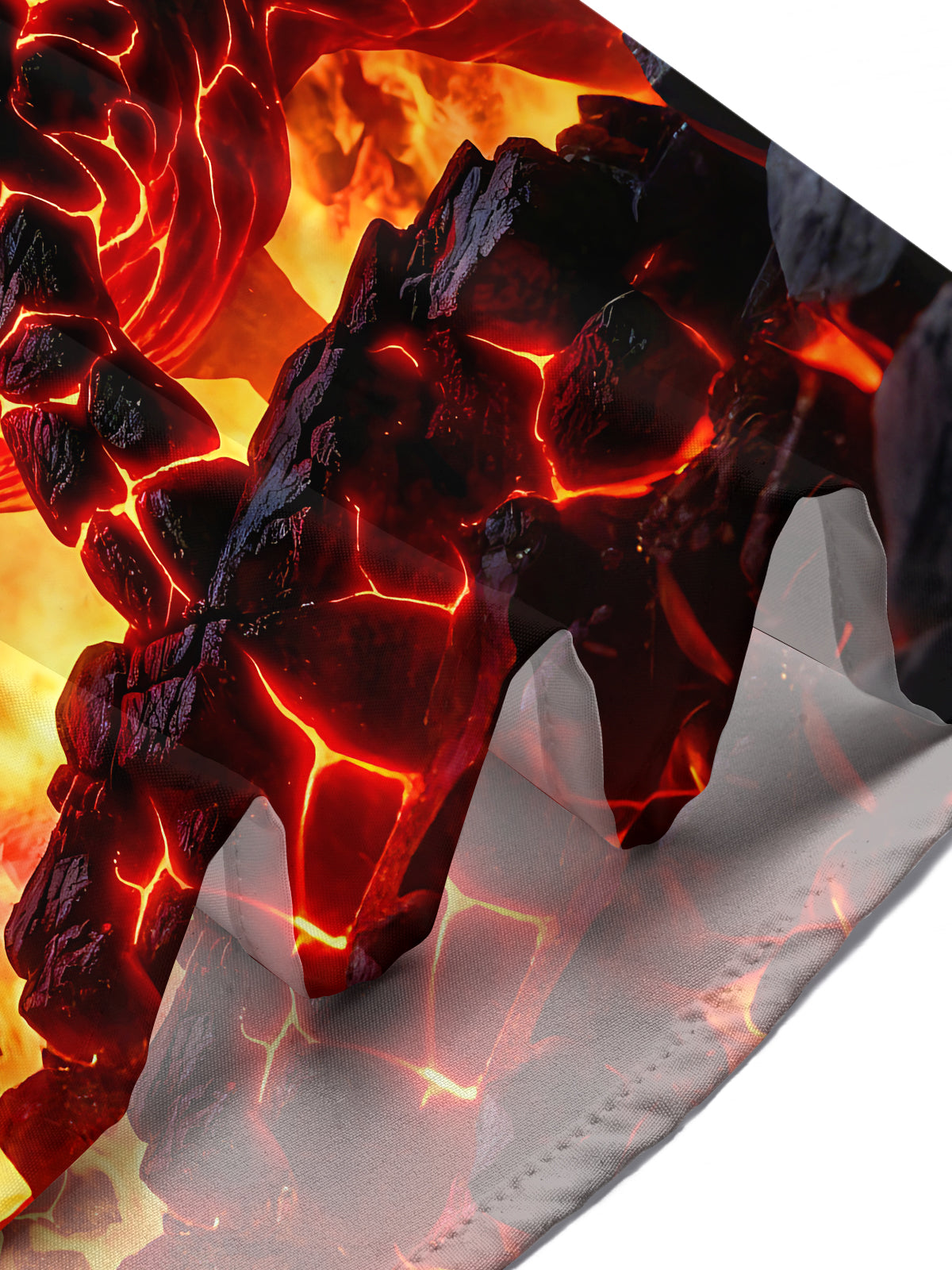 Adaychic Men's 3D Lava Bull Fire Graphic Print Short Sleeve Button Down Shirt with Chest Pocket