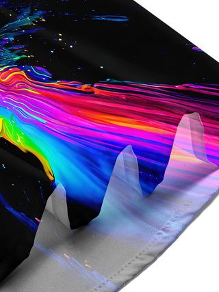 Adaychic Men's Graphic Rainbow Eclipse Print Short Sleeve Shirt with Chest Pocket