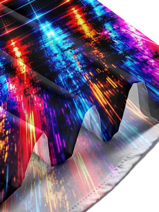 Adaychic Men's Graphic Neon Sports Car And City Skyline Print Long Sleeve Shirt with Chest Pocket