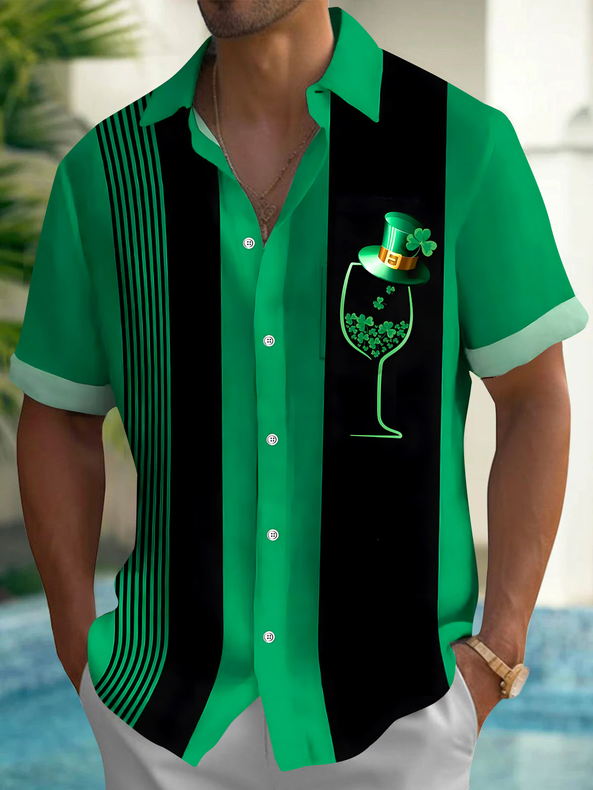St. Patrick's Day Men's Pocket Short Sleeve Shirts