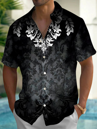 men's floral shirt front view