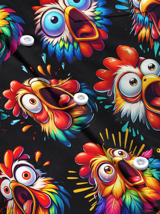 men's printed short sleeve flat lay shirt