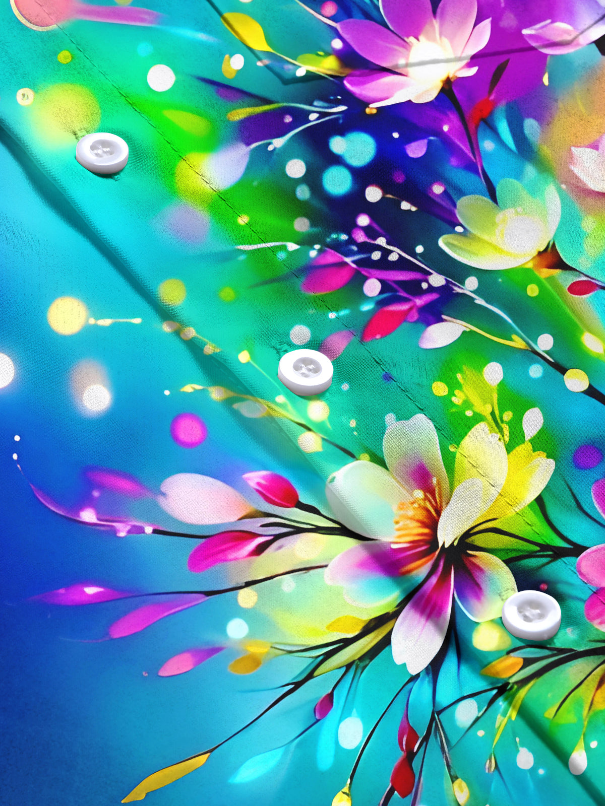 Floral Men's Pocket Long Sleeve Shirts